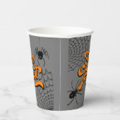 Trick or treat Typografie met Spiders ID680 Papieren Bekers (Rechts)
