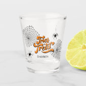 Trick or treat Typografie met Spiders ID680 Shot Glas (Voorkant)