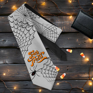 Trick or treat Typografie met Spiders ID680 Stropdas