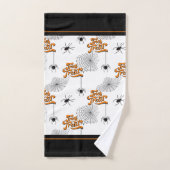 Trick or treat Typografie met Spiders Pattern ID68 Bad Handdoek (Handdoek)