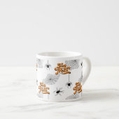 Trick or treat Typografie met Spiders Pattern ID68 Espresso Kop (Voorkant rechts)