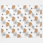 Trick or treat Typografie met Spiders Pattern ID68 Fleece Deken (Voorkant (Horizontaal))