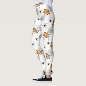 Trick or treat Typografie met Spiders Pattern ID68 Leggings (Links)