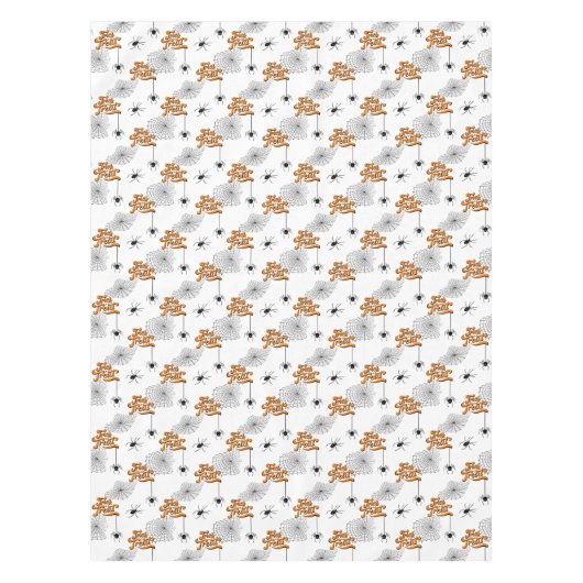 Trick or treat Typografie met Spiders Pattern ID68 Tafelkleed (Voorkant)