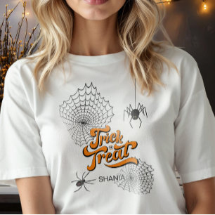 Trick or Treat Typografie met Spinnen ID680 T-shirt