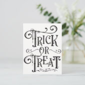 Trick or treat  Typografie Type Halloween Briefkaart (Staand voorkant)