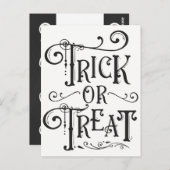 Trick or treat  Typografie Type Halloween Briefkaart (Voorkant / Achterkant)