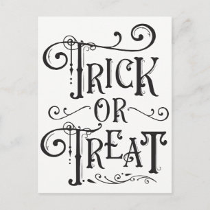 Trick or treat  Typografie Type Halloween Briefkaart