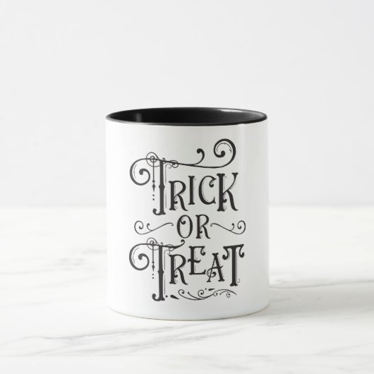 Trick or treat  Typografie Type Halloween Mok (Midden)