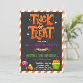 Trick or treat-uitnodiging kaart (Staand voorkant)
