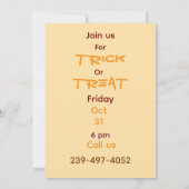 Trick or treat-uitnodiging kaart (Achterkant)