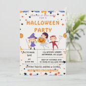 Trick or treat, uitnodiging van de Halloween-parti (Staand voorkant)