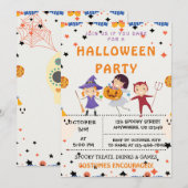 Trick or treat, uitnodiging van de Halloween-parti (Voorkant / Achterkant)