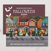 Trick or treat, uitnodiging van de Halloween-parti (Voorkant / Achterkant)