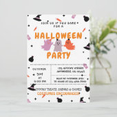 Trick or treat, uitnodiging van de Halloween-parti (Staand voorkant)