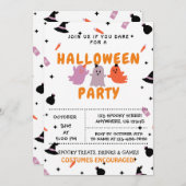 Trick or treat, uitnodiging van de Halloween-parti (Voorkant / Achterkant)