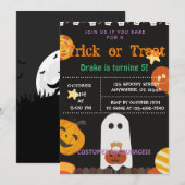 Trick or treat, uitnodiging van Halloween Birthday (Voorkant / Achterkant)