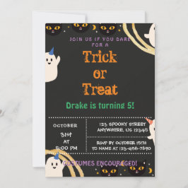 Trick or treat, uitnodiging van Halloween Birthday