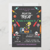 Trick or treat, uitnodiging van Halloween Birthday (Voorkant)