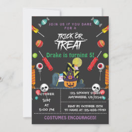 Trick or treat, uitnodiging van Halloween Birthday