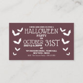 Trick or treat, uitnodiging voor Ticket van Hallow Informatiekaartje (Achterkant)