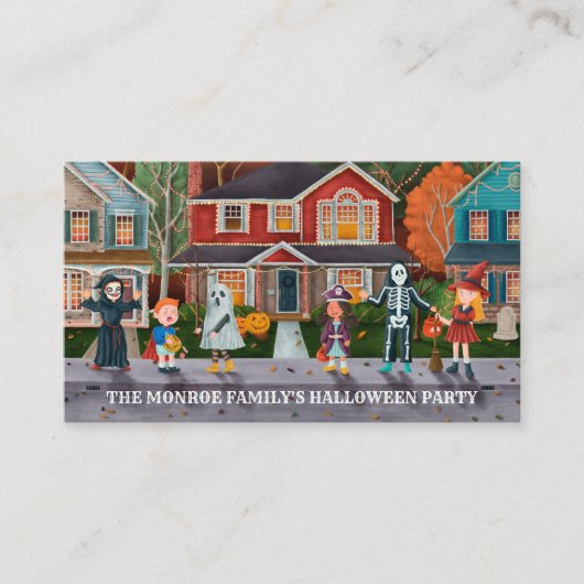 Trick or treat, uitnodiging voor Ticket van Hallow Informatiekaartje (Voorkant)