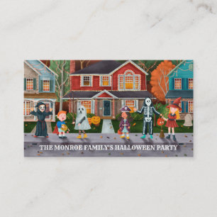 Trick or treat, uitnodiging voor Ticket van Hallow Informatiekaartje