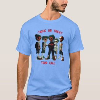 trick or treat uw oproep vrienden t-shirt