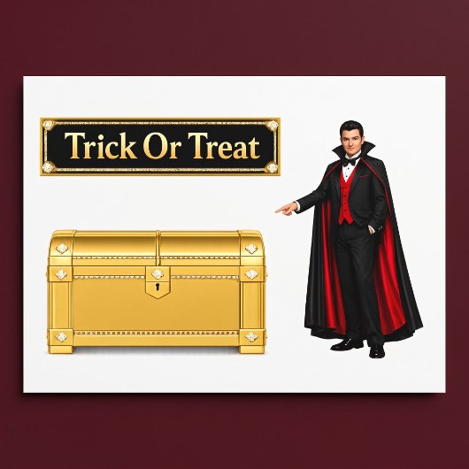 Trick Or Treat Vampier Halloween Raamsticker