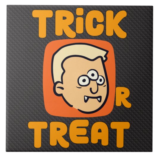 Trick Or Treat - Vampire Halloween tekening Tegeltje (Voorkant)