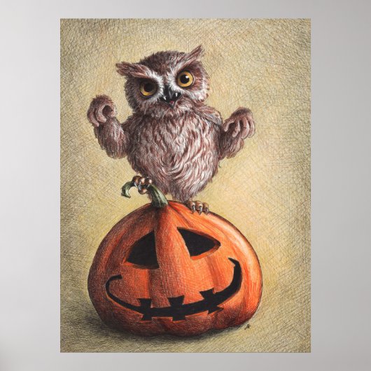 "Trick or treat" Vampire Owl Poster (Voorkant)