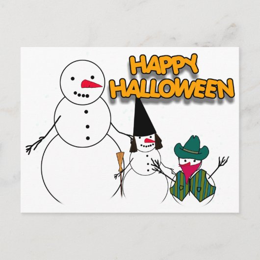 Trick or treat van de Halloween Snowmen Briefkaart (Voorkant)