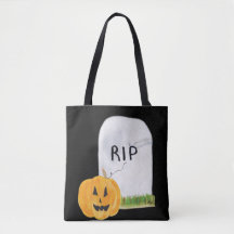 Trick or treat van gravestone en Jack-o-Latern