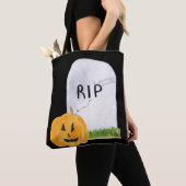 Trick or treat van gravestone en Jack-o-Latern Tote Bag (Dichtbij)