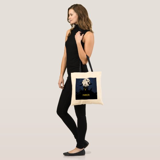 Trick or treat van het gehakte huis tote bag (Voorkant (model))