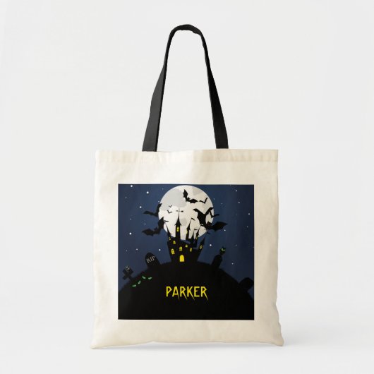 Trick or treat van het gehakte huis tote bag (Voorkant)
