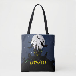 Trick or treat van het gehakte huis tote bag