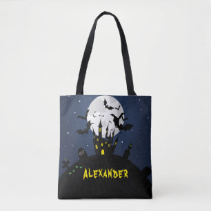 Trick or treat van het gehakte huis tote bag