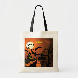 Trick or treat van het gehakte huis tote bag