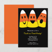 Trick or treat van suikersnoepmaïs Halloween party Uitnodiging Briefkaart (Voorkant / Achterkant)