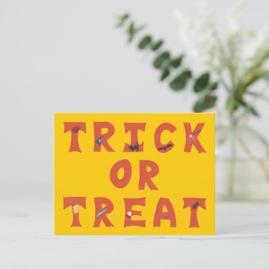 Trick or treat versierde Halloween Briefkaarten (Staand voorkant)
