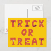 Trick or treat versierde Halloween Briefkaarten (Voorkant / Achterkant)