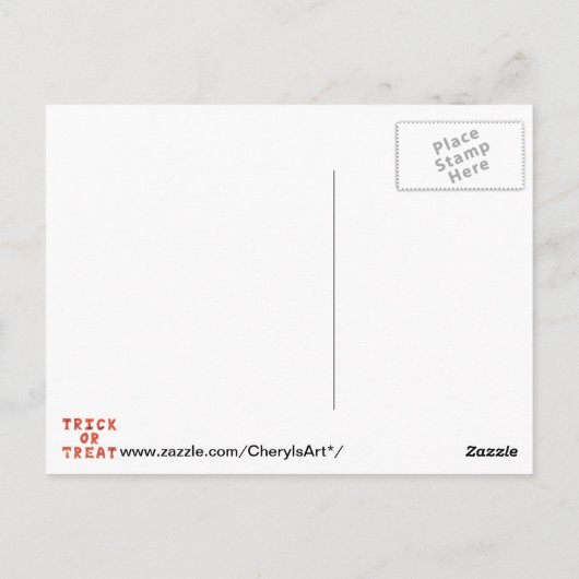 Trick or treat versierde Halloween Briefkaarten (Achterkant)