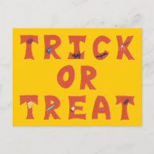 Trick or treat versierde Halloween Briefkaarten
