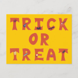 Trick or treat versierde Halloween Briefkaarten