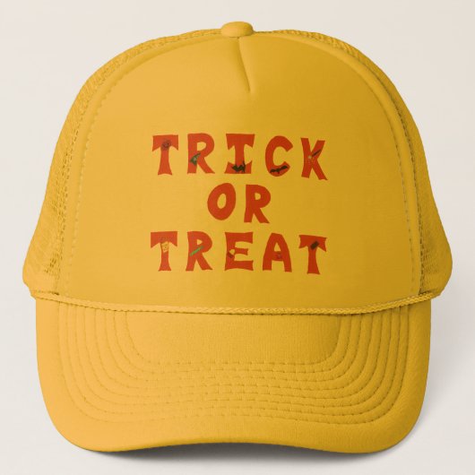 Trick or treat versierde Halloween Petten (Voorkant)