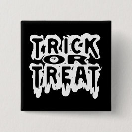 Trick or treat vierkante button 5,1 cm