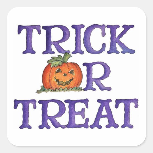 Trick or treat vierkante sticker (Voorkant)