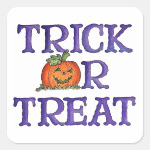 Trick or treat vierkante sticker