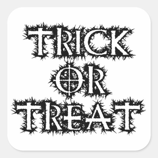 Trick or treat vierkante sticker (Voorkant)